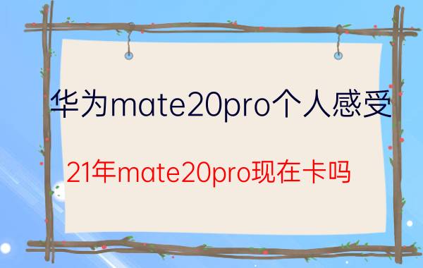 华为mate20pro个人感受 21年mate20pro现在卡吗？